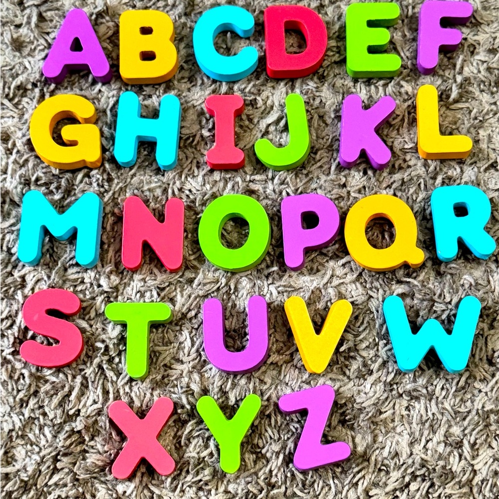 Wooden Alphabet and numbers in shapes